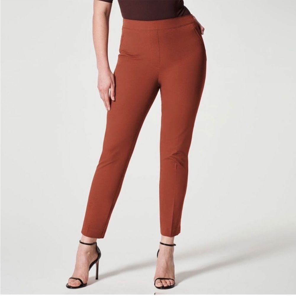 SPANX NWT On-The-Go Ankle Slim Straight Pants Bronze Glow